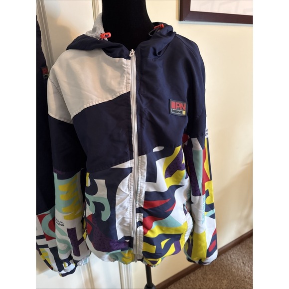 Parish Nation Track Suit Sz Large Pant Med Jacket Blue W Geometric Print Retro - Picture 2 of 16